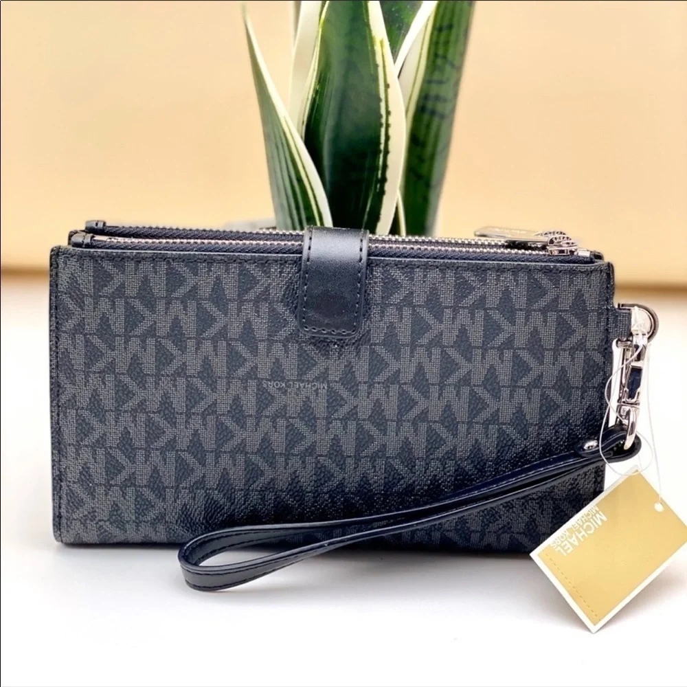 Michael Kors DoubleZip Wallet Wristlet Black
